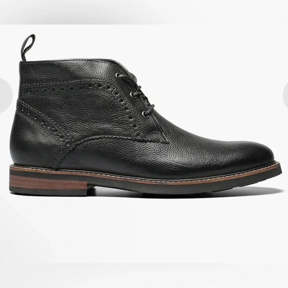 Nunn Bush Ozark Plain Toe Chukka Boot | Black Tumble | 8 Extra Wide main image 8